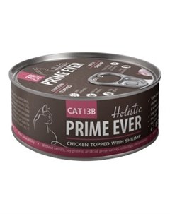 Влажный корм Консервы Прайм Эвер для кошек Цыпленок с Креветками в желе цена за упаковку Prime ever