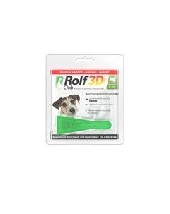 Капли Рольф Клуб от Клещей и Блох для собак весом 4 10 кг Rolf club