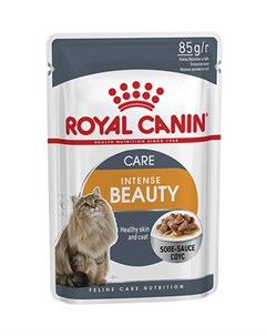 Влажный корм Консервы Паучи Роял Канин Интенс Бьюти для кошек Красота шерсти в Соусе цена за упаковк Royal canin