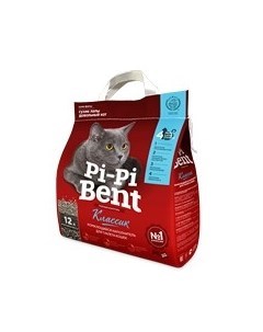 Наполнитель для кошачьего туалета ПиПиБент Классик Комкующийся Pipibent