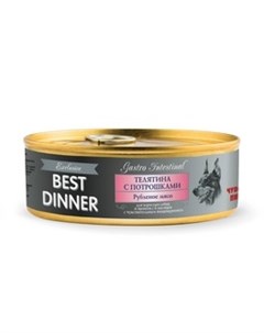 Консервы Бест Диннер для собак Телятина с потрошками Паштет цена за упаковку Best dinner