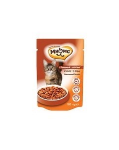 Влажный корм Паучи для кошек Идеальный баланс Говядина в соусе цена за упаковку Мнямс