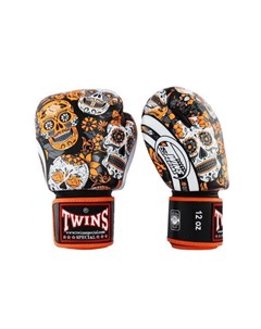 Боксерские перчатки Santa Muerte Orange Black 12 OZ Twins special