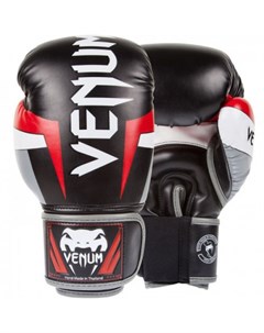 Перчатки боксерские Elite Boxing Gloves Black Red Grey 10 унций Venum