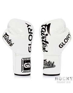Боксерские перчатки Glory White Black липучка 14 OZ Fairtex