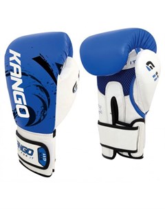 Перчатки боксерские BVK 083 Blue White Буйволиная кожа 10 унций Kango