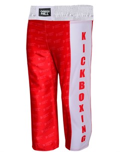 Детские штаны для кикбоксинга kick kids KBT 4058K Red Green hill