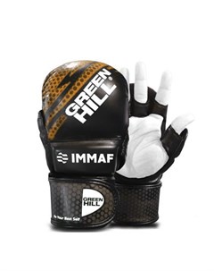 Перчатки MMA IMMAF черно золотистые Green hill
