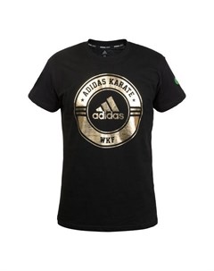 Футболка Combat Sport T Shirt Karate WKF черно золотая Adidas