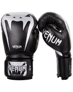 Перчатки боксерские Giant 3 0 Black Silver Nappa Leather 10 унций Venum
