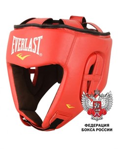 Шлем для любительского бокса Amateur Competition PU красный одобренный Федерацией Бокса РФ Everlast