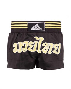 Шорты для тайского бокса Thai Boxing Short Micro Diamond черно желтые Adidas