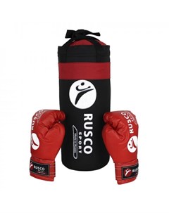Набор Sport Black Red боксерский мешок перчатки для начинающих 6 OZ Rusco