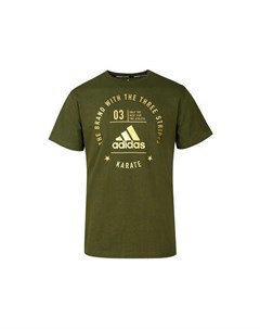 Футболка The Brand With The Three Stripes T Shirt Karate зелено золотая Adidas
