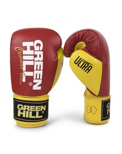 Боксерские перчатки ULTRA красно желтые 16oz Green hill