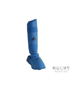 Детские защита голени и стопы WKF Shin Removable Foot синяя Adidas