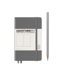 Записная книжка Leuchtturm A6 нелинованная глубокий серый 187 страниц твердая обложка Leuchtturm1917