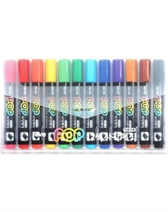 Набор перманентных маркеров POP Color 6 мм 12 цветов Javapen