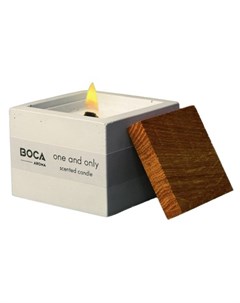 Свеча ароматическая в бетоне с дубовой крышкой аромат One And Only Boca aroma