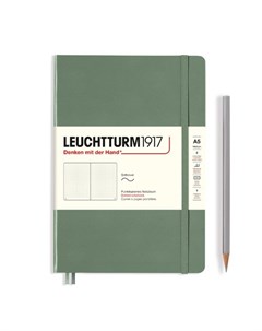 Записная книжка Leuchtturm A5 в точку 123 страницы оливковая мягкая обложка Leuchtturm1917