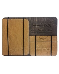 Набор кардхолдер и обложка для паспорта коричневый Jacron