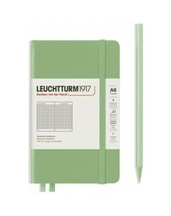 Записная книжка Leuchtturm в клетку пастельный зеленый 187 страниц твердая обложка А6 Leuchtturm1917