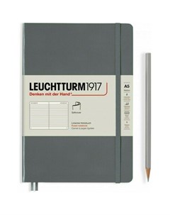 Записная книжка Leuchtturm в линейку глубокий серый 123 страницы мягкая обложка А5 Leuchtturm1917