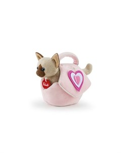 Мягкая игрушка Сиамский котёнок в розовой сумочке 12 х 17 х 28 см Trudi