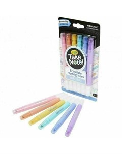 Набор стираемых фломастеров пастельных цветов Take Note 6 штук Crayola