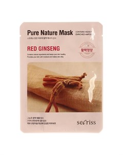 Маска для лица тканевая с экстрактом женьшеня Secriss Pure Nature Mask Pack Red ginseng 25м Anskin