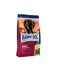 Сухой беззерновой корм для собак средних и крупных пород со страусом и картофелем Африка 12 5 кг Happy dog