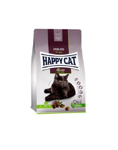 Сухой корм для кастрированных котов и стерилизованных кошек с пастбищным ягненком 10 кг Happy cat