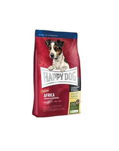 Сухой корм для собак мелких пород до 10 кг беззерновой со страусом и картофелем Африка 4 кг Happy dog
