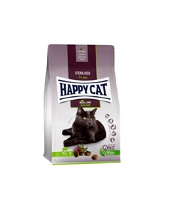 Сухой корм для кастрированных котов и стерилизованных кошек с пастбищным ягненком 1 3кг Happy cat