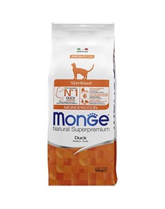 Сухой корм Монж Монопротеиновый для Стерилизованных кошек Утка Monge
