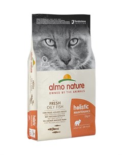 Сухой корм Алмо Натюр Холистик для взрослых кошек Жирная рыба и коричневый рис Almo nature