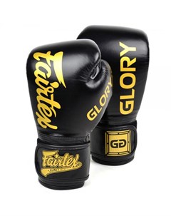 Боксерские перчатки Glory Black липучка 14 OZ Fairtex