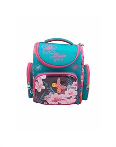 Рюкзак школьный для девочки Цветы голубо розовый Golove