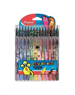 Набор для рисования Color Peps Monster 12 фломастеров 15 цветных карандашей Maped