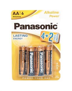 Батарейка АА LR06 LR6 Alkaline Power алкалиновая 1 5 В блистер 6 шт Panasonic