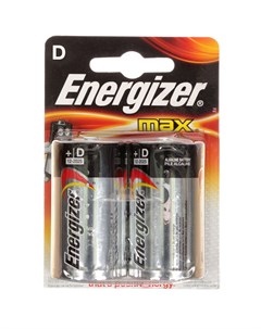 Батарейка D R20 Alkaline Max алкалиновая 1 5 В блистер 2 шт Кб729265 Energizer