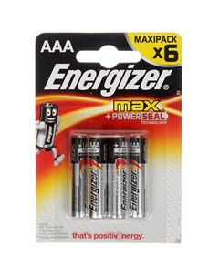 Батарейка ААА LR03 R3 Alkaline Max алкалиновая 1 5 В блистер 6 шт Кб727903 Energizer