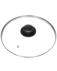 Крышка для посуды стекло 26 см Гвура металлический обод кнопка пластик КС GTL26110 Jarko