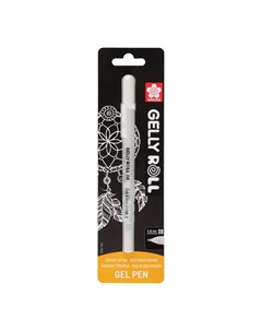 Ручка гелевая GELLY ROLL белая средний стержень в блистере Sakura