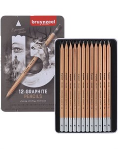 Набор карандашей чернографитных Expression 12 шт в металл коробке Bruynzeel