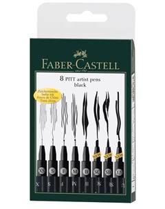 Набор капиллярных ручек Faber castell Pitt 8 шт X S F M B SC SB 1 5 Faber–сastell