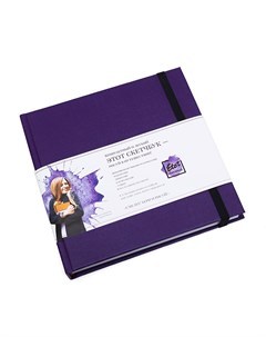 Скетчбук для маркеров и смешанных техник 15х15 см 64 л 160 г обложка фиолетовая Etot_sketchbook