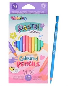 Набор карандашей цветных 10 пастельных цветов Colorino