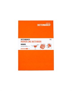 Скетчбук для маркеров MARKER LINE 17 6х25 см 44 л 160 г твердая обложка оранжевый Sketchmarker