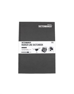 Скетчбук для маркеров MARKER LINE 17 6х25 см 44 л 160 г твердая обложка угольный Sketchmarker